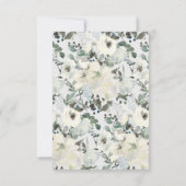 Elfenbein White Roses Floral Wedding RSVP (Rückseite)