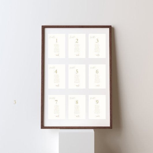 Elfenbein | Wildblume Wedding Guestlist Tischnumme Tischnummer