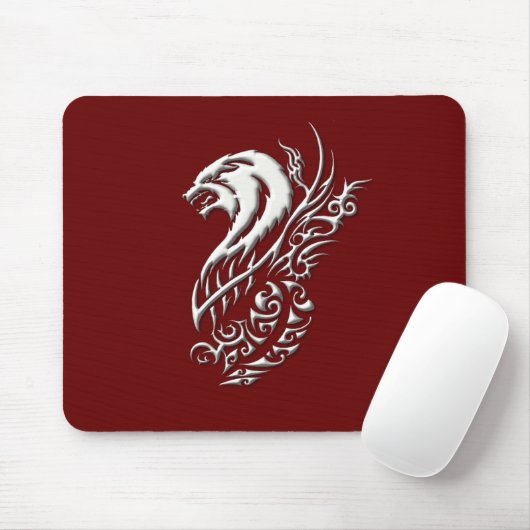 Elfenbein-Wolf Burgunder Mousepad (Mit Mouse)