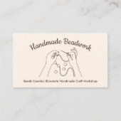 Elfenbeinbeige Blush Beads Kreation Bijouterie Visitenkarte (Vorderseite)