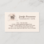 Elfenbeinbeige Blush Handmade Hobby-Malerei Visitenkarte (Rückseite)
