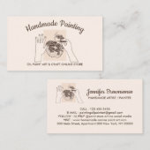 Elfenbeinbeige Blush Handmade Hobby-Malerei Visitenkarte (Vorne/Hinten)