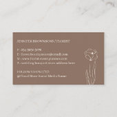 Elfenbeinbeige Florist halten Hand Blume Daisy Visitenkarte (Rückseite)