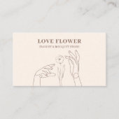 Elfenbeinbeige Florist halten Hand Blume Daisy Visitenkarte (Vorderseite)