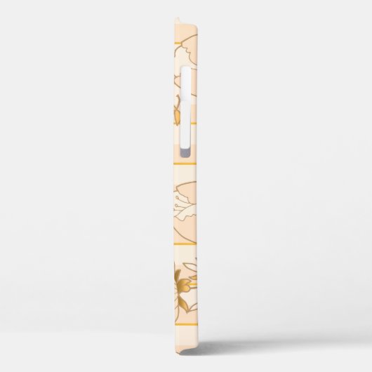 Elfenbeinbeige: Luxuriöses Blumenmuster. Case-Mate iPhone Hülle (Rückseite / Links)