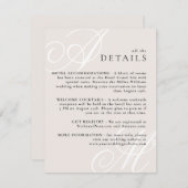 Elfenbeinbeige Moderne Kante Elegante Monogramm De Begleitkarte (Vorne/Hinten)