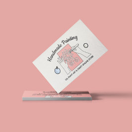 Elfenbeinbeige Pinselstriche Kunsthobby Kunst-Ölge Visitenkarte