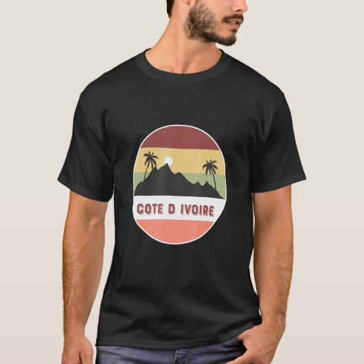 Elfenbeinberg und -palmen T-Shirt (Vorderseite)