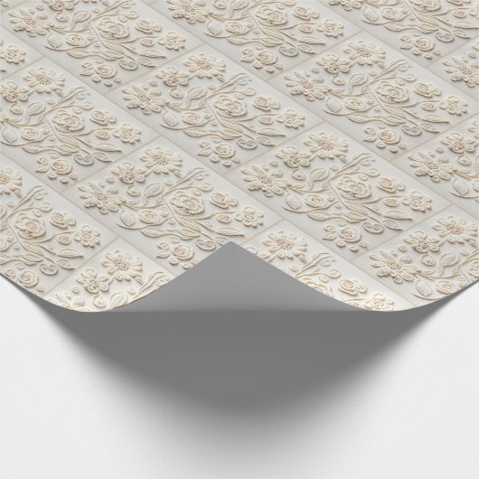 Elfenbeinbestickte Blume Geschenkpapier (Ecke)