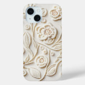 Elfenbeinbesticktes Blumendesign Case-Mate iPhone Hülle (Rückseite)