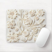 Elfenbeinbesticktes Blumendesign Mousepad (Mit Mouse)