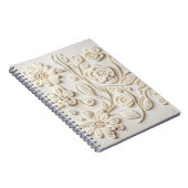 Elfenbeinbesticktes Blumendesign Notizblock (Rechte Seite)