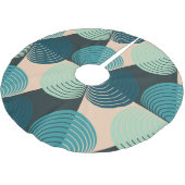Elfenbeinblau Geometrisch: Retro-Tile-Elegance. Polyester Weihnachtsbaumdecke (Schrägansicht)