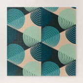 Elfenbeinblau Geometrisch: Retro-Tile-Elegance. Puzzle (Horizontal)