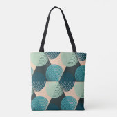 Elfenbeinblau Geometrisch: Retro-Tile-Elegance. Tasche (Rückseite)