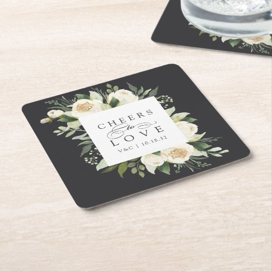 Elfenbeinblume Blumenrahmen "Anfeuern zur Liebe" H Rechteckiger Pappuntersetzer (angewinkelt)