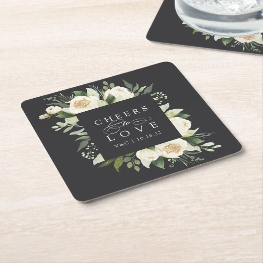 Elfenbeinblume Blumenrahmen "Anfeuern zur Liebe" H Rechteckiger Pappuntersetzer (angewinkelt)