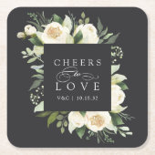 Elfenbeinblume Blumenrahmen "Anfeuern zur Liebe" H Rechteckiger Pappuntersetzer (Vorderseite)