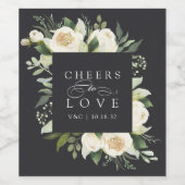 Elfenbeinblume Blumenrahmen "Anfeuern zur Liebe" H Weinetikett (Einzelnes Label)