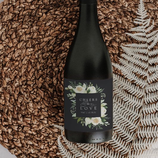 Elfenbeinblume Blumenrahmen "Anfeuern zur Liebe" H Weinetikett