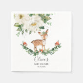 Elfenbeinblume Hirschtier Kinderdusche Girl Servie Serviette (Vorderseite)