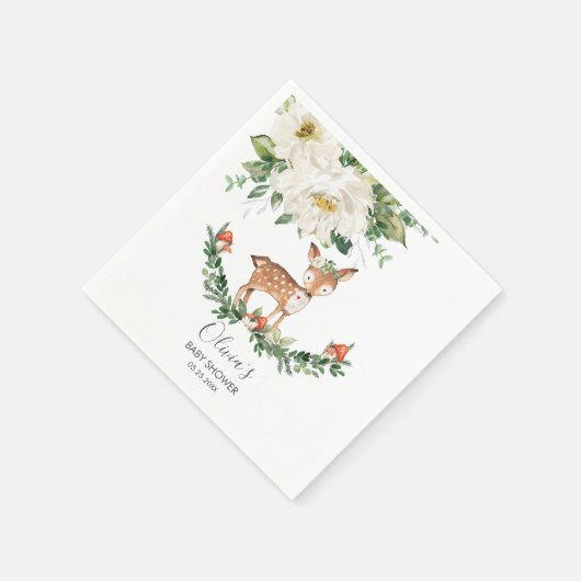 Elfenbeinblume Hirschtier Kinderdusche Girl Servie Serviette (Ecke)