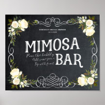 Elfenbeinblume Mimosa Bar Sign Grillen Hochzeit et