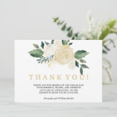 Elfenbeinblume Rose Bouquet Hochzeit Danke Foto (Stehend Vorderseite)