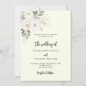 Elfenbeinblumen Einladung zur Hochzeit (Vorderseite)