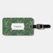 Elfenbeinblumendoodles auf grün gepäckanhänger (Vorderseite horizontal)