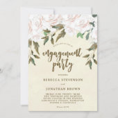 ElfenbeinblumenVerlobungs-Party Einladung (Vorderseite)