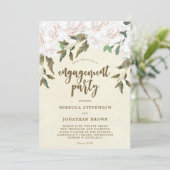 ElfenbeinblumenVerlobungs-Party Einladung (Stehend Vorderseite)