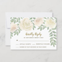 Elfenbeinblush Champagne Blumenbläschen RSVP-Karte