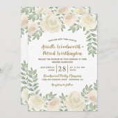 Elfenbeinblush Champagner Einladungen für Hochzeit (Vorne/Hinten)