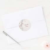 Elfenbeinblush Pink Blumenaufkleber Runder Aufkleber (Umschlag)