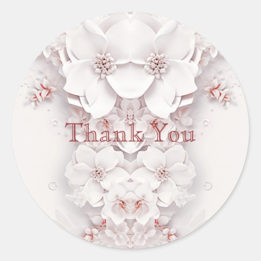 Elfenbeinblush Pink Blumenaufkleber Runder Aufkleber (Vorderseite)