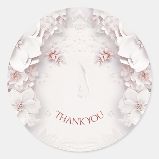 Elfenbeinblush Pink Blumenaufkleber Runder Aufkleber (Vorderseite)