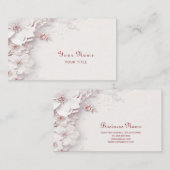 Elfenbeinblush Pink Floral Business Card Visitenkarte (Vorne/Hinten)