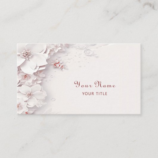 Elfenbeinblush Pink Floral Business Card Visitenkarte (Vorderseite)