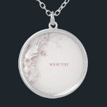 Elfenbeinblush Pink Floral Necklace Versilberte Kette<br><div class="desc">Schöne Elfenbeinblüte Rosa Blumenklammer</div>