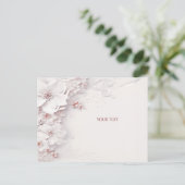 Elfenbeinblush Pink Floral Postkarte (Stehend Vorderseite)