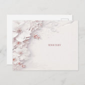 Elfenbeinblush Pink Floral Postkarte (Vorne/Hinten)