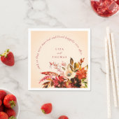 Elfenbeinblüte fällt glücklich immer nach Hochzeit Serviette (Beispiel)