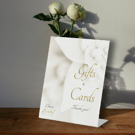 Elfenbeinblüten Gold Schrift Brautparty Geschenke Sockelschild