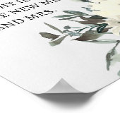 Elfenbeinblütenblüten aus Weißen Rosen Datum Nacht Poster (Ecke)