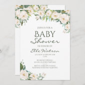 Elfenbeinblütendusche Einladung (Vorne/Hinten)