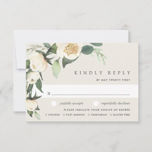 Elfenbeinblütenfarbe Blumenkohl Wahl RSVP Karte (Vorderseite)