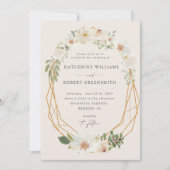 Elfenbeinblütengarten Elegante Hochzeit Einladung (Vorderseite)