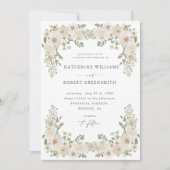 Elfenbeinblütengarten Elegante Hochzeit Einladung (Vorderseite)