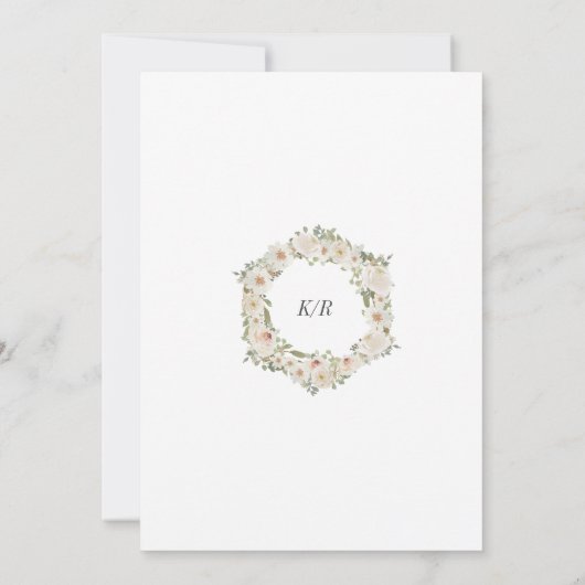 Elfenbeinblütengarten Elegante Hochzeit Einladung (Rückseite)